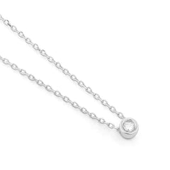 Facet Classic Express Eye Clean Weissgold Halskette