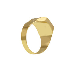 Herrenring in 750/18 Karat Gelbgold mit Gefassten Kristall - 076231