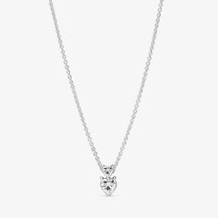 Pandora Doppelherz-Anhänger Funkelnde Collier-Halskette