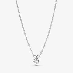 Pandora Doppelherz-Anhänger Funkelnde Collier-Halskette