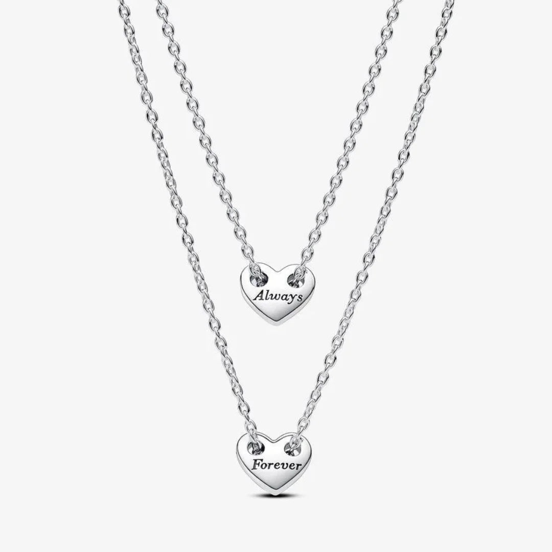 Pandora Collier-Halskette: Für immer & Ewig Teilbare Herz - Sterling-Silber