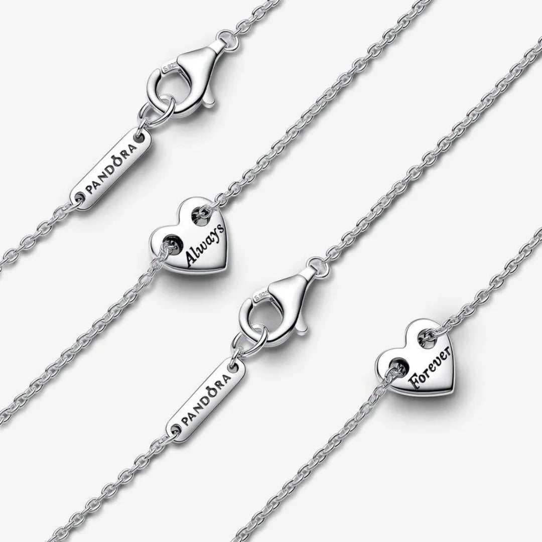 Pandora Collier-Halskette: Für immer & Ewig Teilbare Herz - Sterling-Silber