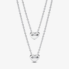 Pandora Collier-Halskette: Für immer & Ewig Teilbare Herz - Sterling-Silber