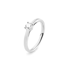 Facet Eye Clean Weissgold Solitaerring 18Kt