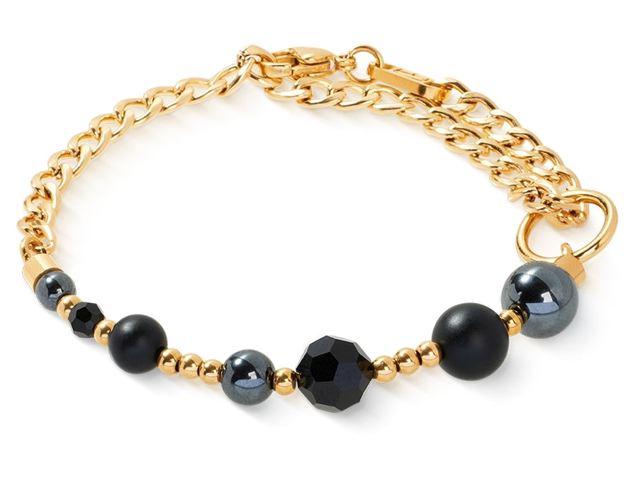 Coeur de Lion Onyx, Hämatit Damen Armband Edelstahl - 4089/30-1316