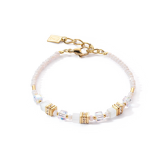 Coeur de Lion Mini Cubes Damen Armband in Gold & Weiss - 4565/30-1416