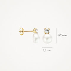 Boucles d'oreilles Blush 7147YPW - or jaune (585) avec perle d'eau douce