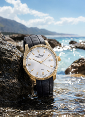 Claude Bernard Aquarider Herren Datum Silber Gold 42 mm