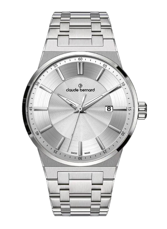 Claude Bernard NEO 1973 Herren Datum Silber 41 mm