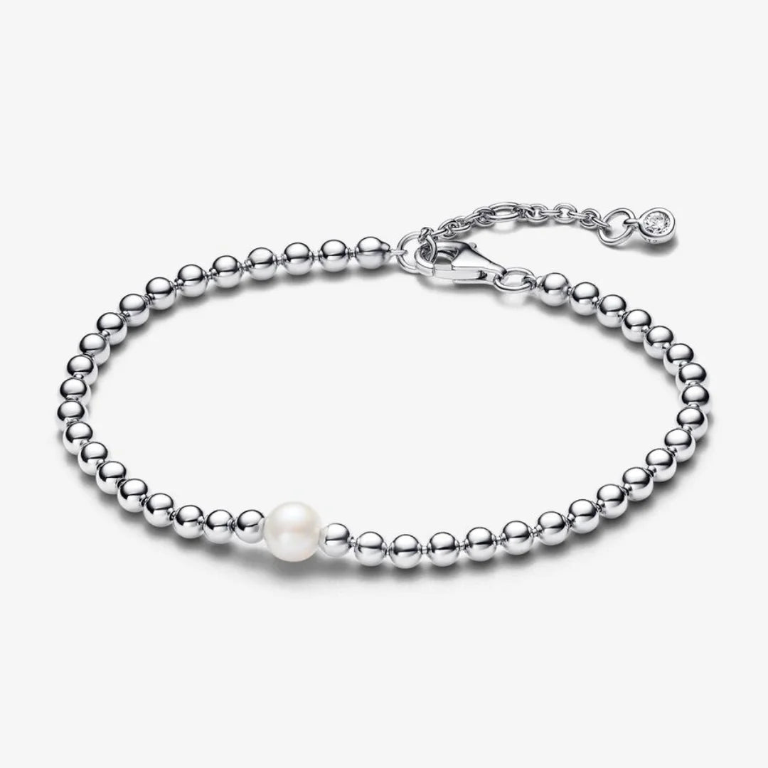 Pandora Armband für Damen: Süsswasserzuchtperle & Kugeln - Sterling-Silber