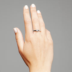 Facet Eye Clean Weissgold Solitaerring 18Kt