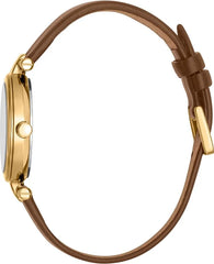 Esprit Laila Dot Quarz Damenuhr mit Braun Lederband - ES1L281L1035