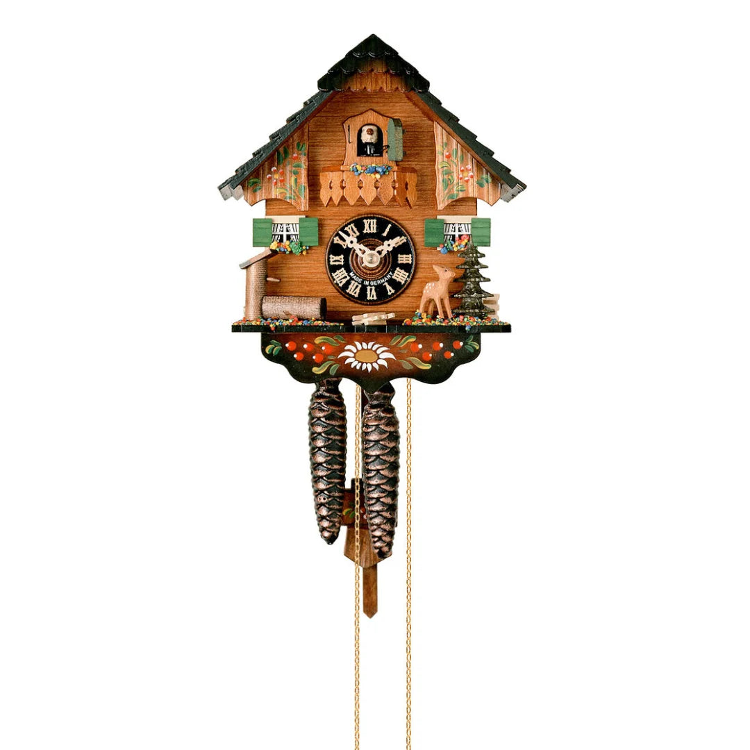 Mechanische Kuckucksuhr Babygazelle und Haus