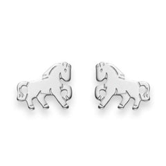 Boucles d'oreilles pour enfants avec cheval en argent 925