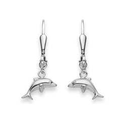 Kinder Ohrhänger Delphin mit Patentbrisuren Silber 925