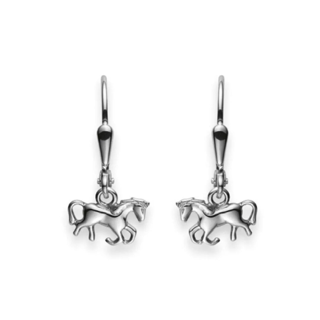 Kinder Pferd Ohrhänger mit Patentbrisuren Silber 925