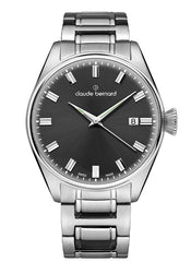 Claude Bernard Proud Heritage Herrenuhr Datum Grau