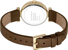 Esprit Laila Dot Quarz Damenuhr mit Braun Lederband - ES1L281L1035