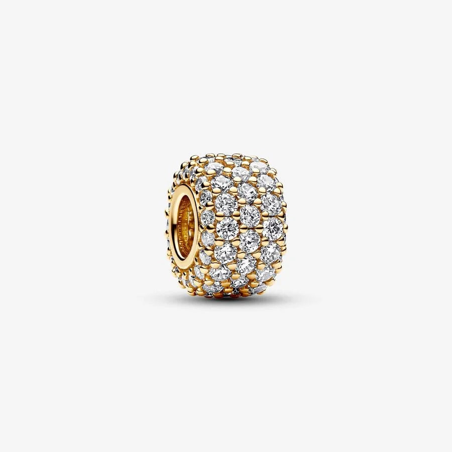 Pandora Pavé-Charm: Vergoldet, Klar, Cubic Zirkonia