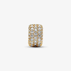 Pandora Pavé-Charm: Vergoldet, Klar, Cubic Zirkonia