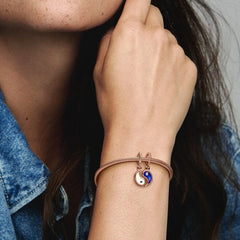 Pandora Teilbarer Charm-Anhänger: Yin & Yang - Rosévergoldet, Emaille