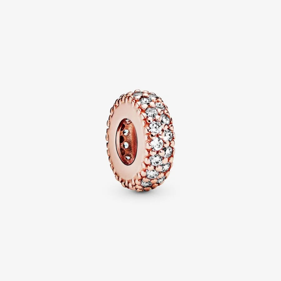 Pandora Zwischenelement: Funkelndes, Klar, Rosévergoldet, 3.1mm Breite