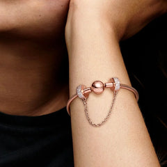 Pandora Komfortkette: Klarer Pavé - Rosévergoldet, Cubic Zirkonia