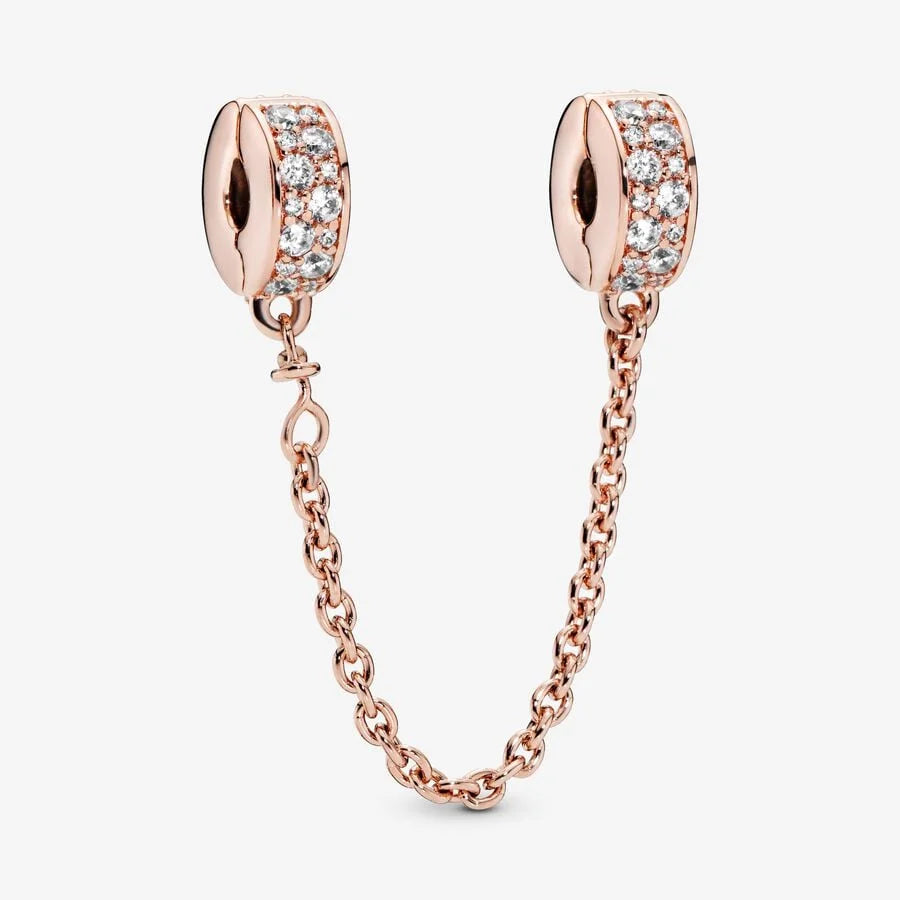 Pandora Komfortkette: Klarer Pavé - Rosévergoldet, Cubic Zirkonia