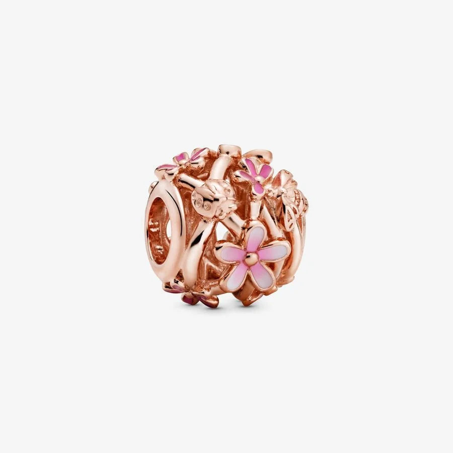 Pandora Charm: Gänseblümchen - Offen Gearbeitetes, Rosévergoldet