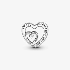 Pandora Herz Charm: Verschlungene Unendlichkeits-Herzen - Sterling-Silber