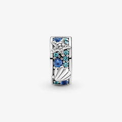 Pandora Clip-Charm: Seestern & Muschel - Blau, Silikon