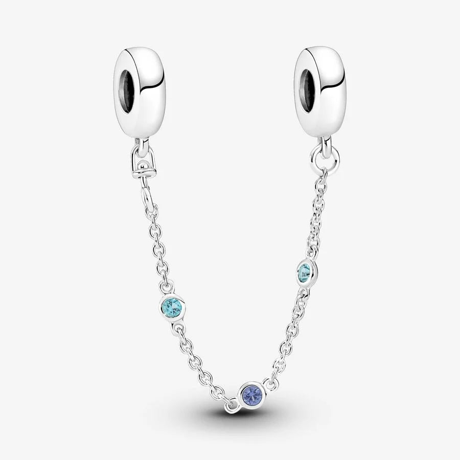 Pandora Komfortkette: Drei Blaue Steine - Sterling-Silber