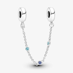Pandora Komfortkette: Drei Blaue Steine - Sterling-Silber