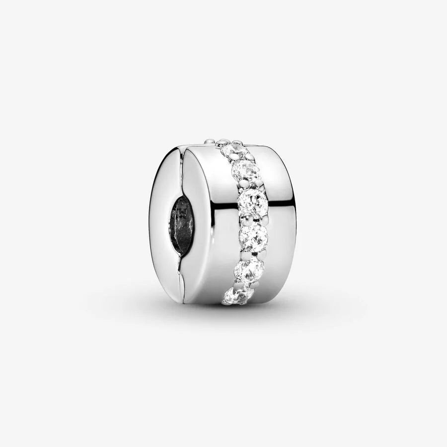 Pandora Linie Clip: Klar Cubic Zirkonia - Sterling-Silber