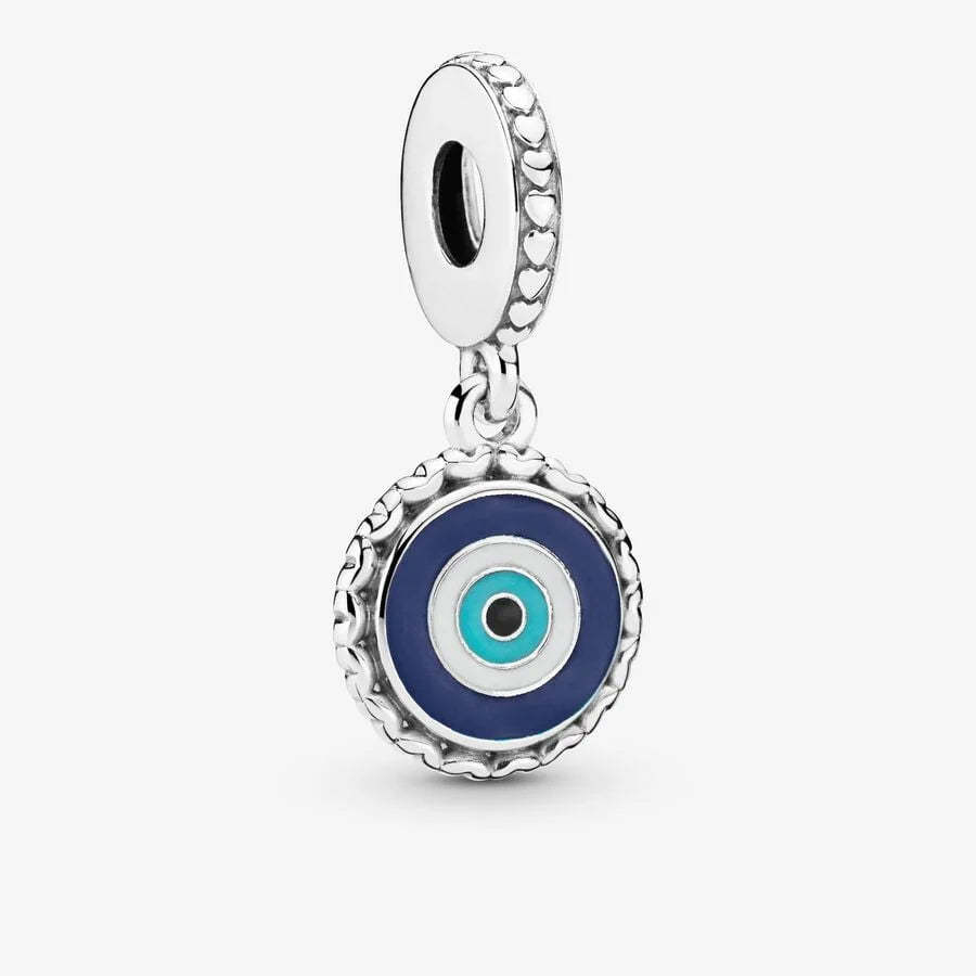 Pandora Charm-Anhänger: Evil Eye - Blau Emaille, Sterling-Silber