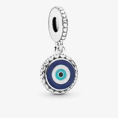 Pandora Charm-Anhänger: Evil Eye - Blau Emaille, Sterling-Silber