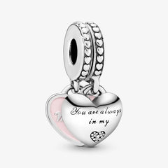 Pandora Herz Charm-Anhänger: Mutter & Tochter - Cubic Zirkonia, Emaille