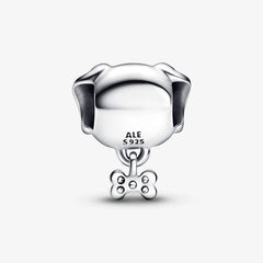 Pandora Charm: Hund & Knochen - Cubic Zirkonia, Sterling-Silber