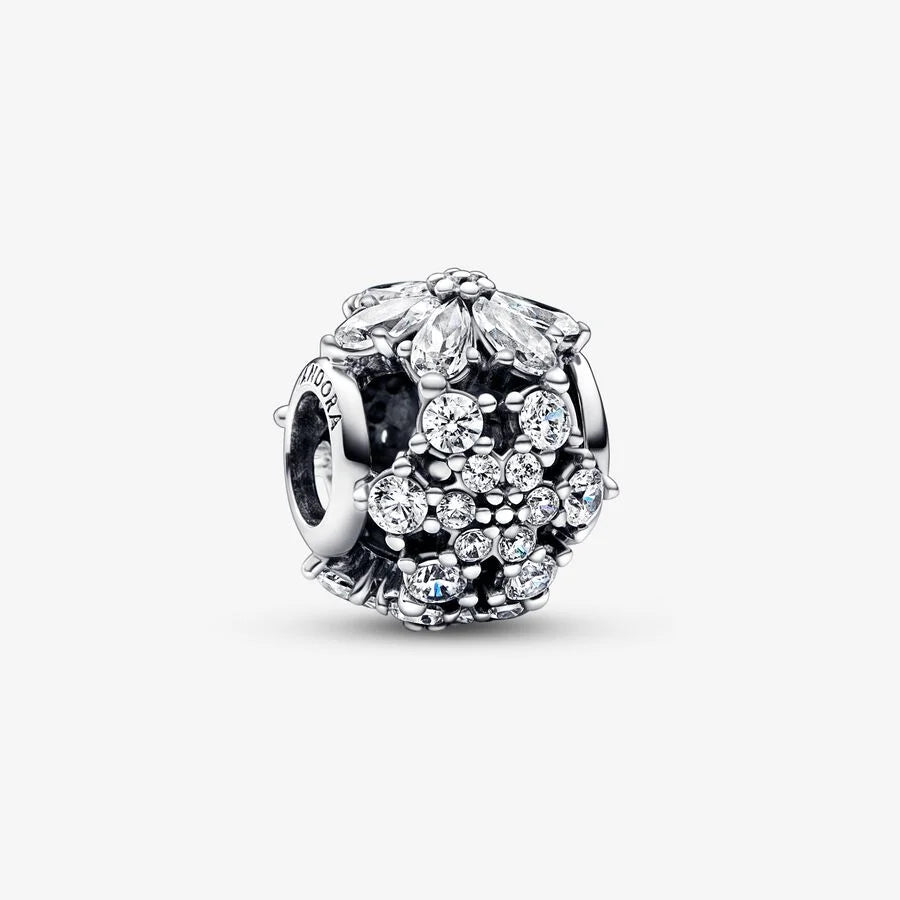 Pandora Rundes Charm: Funkelndes Herbarium Cluster, Cubic Zirkonia