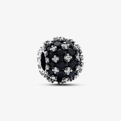 Charm Pandora rond pavé noir scintillant - 792630C04