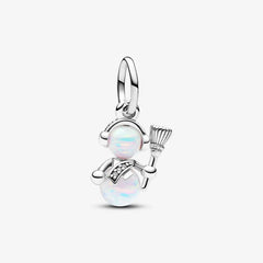 Pandora Charm-Anhänger: Opalescent Schneemann - Sterling-Silber