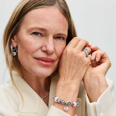 Pandora Herz Charm-Anhänger: Mum - Schillernder, Rosa, Sterling-Silber