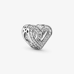 Pandora Herz-Charm - Funkelnde Freihand mit 50 klaren Cubic Zirkonia