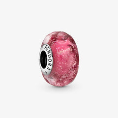 Pandora Charm mit Lachsrosa Murano-Glas, 8.4 mm - Ein Hauch von Magie