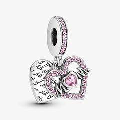 Pandora Herz Charm-Anhänger: Mum & Herz - Sterling-Silber