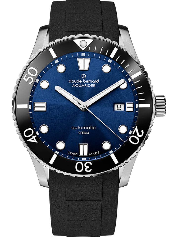 Claude Bernard Aquarider Herren Automatik Blau 43 mm
