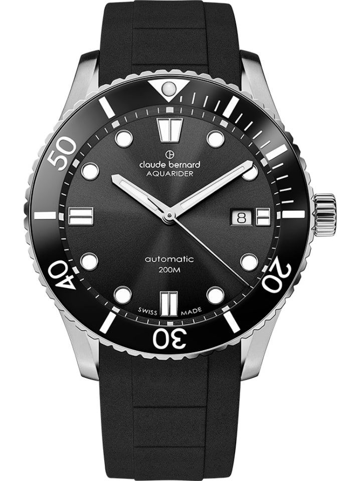Claude Bernard Aquarider Herren Automatik Schwarz 43 mm