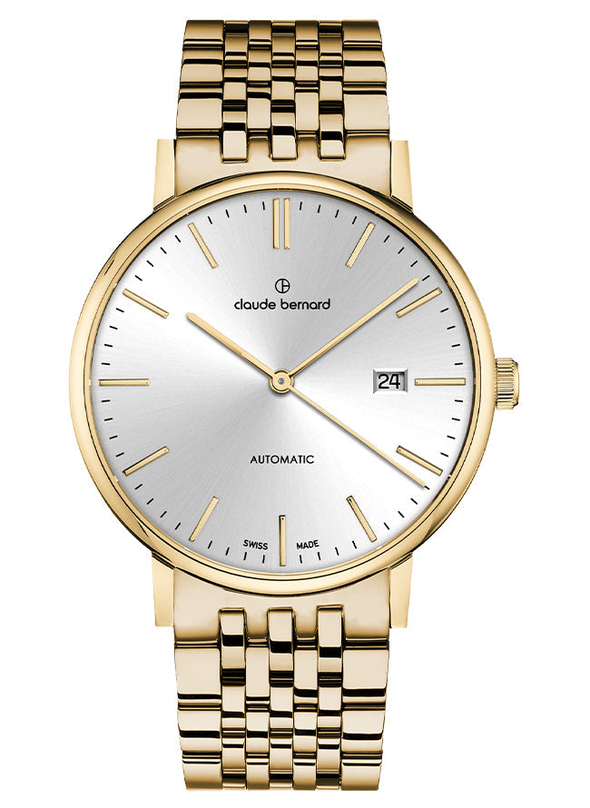 Claude Bernard Slim Line Unisex Automatik Silber Gold 40 mm