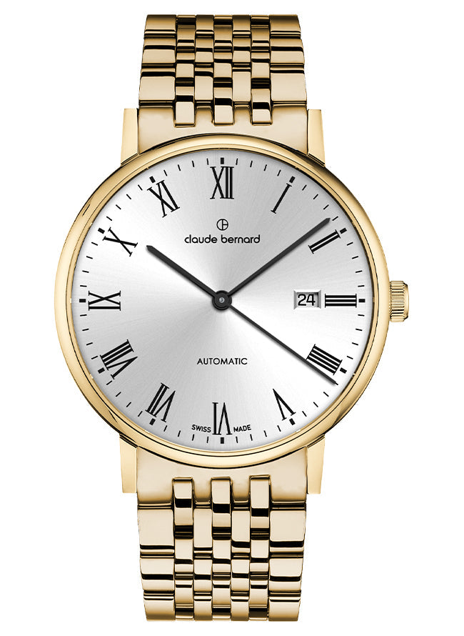 Claude Bernard Slim Line Unisex Automatik Silber Gold 40 mm