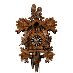 Mechanische Kuckucksuhr mit Eulen,8 Tagewerk, 45cm